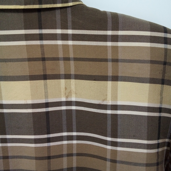 Vintage 100% Silk SilkLand Brown Tan Lightweight Jacket 10 Shoulder Pads 80's - Picture 9 of 10